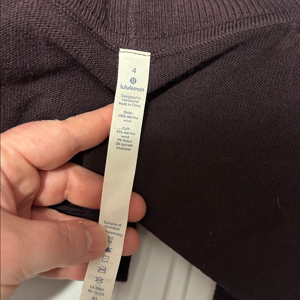 Lululemon Purple Merino Wool Open Front Cardigan Sweater - Picture 7 of 7